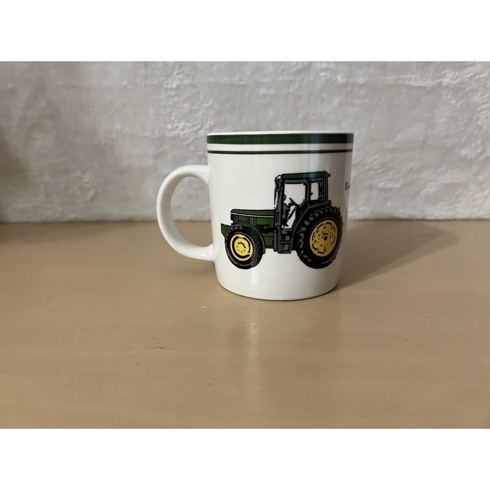 John Deere Licensed Gibson Small Coffee Mug Tractor Green Yellow 3.5" Cup